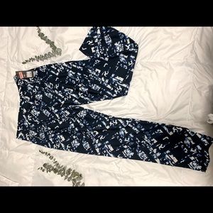 High-waist printed pants